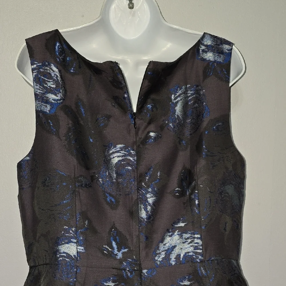 Talbots Black and Blue Floral Midi Dress - Picture 6 of 12